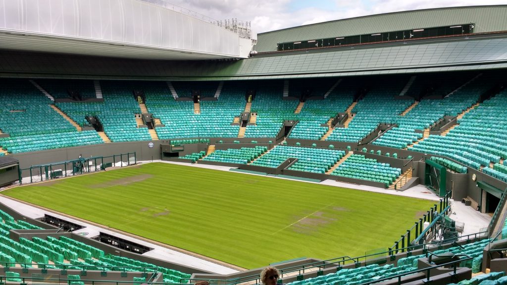 No. 1 Court at the All England Lawn Tennis and Croquet Club, host of the Wimbledon Championships